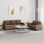 vidaXL Set de canapele cu perne, 2 piese, maro, textil GartenMobel Dekor (3201463) Canapea