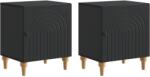 vidaXL Set 2 noptiere negre cu usa, din lemn prelucrat, 43x34, 5x50 cm (894108)