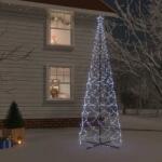 vidaXL Brad de Craciun conic, 1400 LED-uri, alb rece, 160x500 cm GartenMobel Dekor (343510)