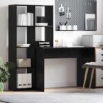 vidaXL Birou cu raft Stejar Negru 138, 5 x 55 x 143 cm Lemn compozit GartenMobel Dekor (3337250)
