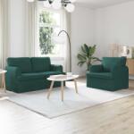 vidaXL Set de canapea 2 pcs Verde închis 144 x 80 x 85 cm tesatura GartenMobel Dekor (3407519) Canapea