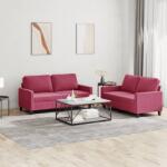 vidaXL Set canapele cu perne, 2 piese, rosu vin, catifea GartenMobel Dekor (3201500) Canapea