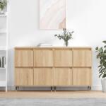 vidaXL Servante, 2 piese, stejar sonoma, lemn prelucrat GartenMobel Dekor (3190168) Comoda