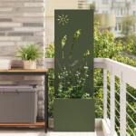 vidaXL Ghiveci de Gradina cu Panou Decorativ Olivengrønn 50 x 140 cm GartenMobel Dekor (876430)