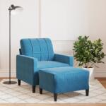 vidaXL Fotoliu canapea cu taburet, albastru, 60 cm, catifea GartenMobel Dekor (3278266) Canapea