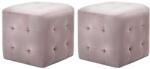 vidaXL Noptiere, 2 buc. , roz, 30 x 30 x 30 cm, tesatura din catifea GartenMobel Dekor (249020)