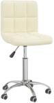 vidaXL Scaun de bucatarie pivotant, crem, material textil GartenMobel Dekor (3087533)