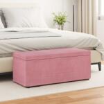 vidaXL Taburet Roz 101 x 41 x 40 cm Catifea si lemn stratificat GartenMobel Dekor (876798)