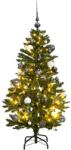 vidaXL Brad Craciun artificial articulat cu 150 LED-uri/globuri 120 cm GartenMobel Dekor (3210101)