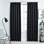 vidaXL Draperii opace cu carlige, 2 buc. , negru, 140 x 245 cm GartenMobel Dekor (134416)