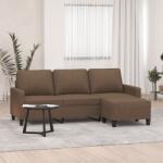 vidaXL Canapea cu 3 locuri cu taburet, maro, 180 cm, material textil GartenMobel Dekor (3201040) Canapea
