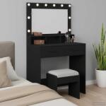 vidaXL Masa de Machiaj Stejar Negru 79 x 41 x 135 cm Lemn compozit GartenMobel Dekor (865083)
