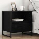 vidaXL Noptiera cu sertar Stejar Negru 50 x 39, 5 x 50 cm Lemn compozit GartenMobel Dekor (886666)