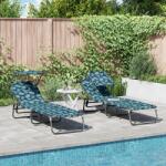 vidaXL Sezlonguri pliabile 2 pcs cu print cu frunze din tesatura Oxford 600D GartenMobel Dekor (42003139)