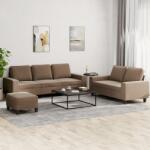 vidaXL Set de canapele, 3 piese, maro, textil GartenMobel Dekor (3201909) Canapea