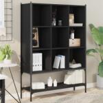 vidaXL Biblioteca, negru, 102x30x141, 5 cm, lemn prelucrat GartenMobel Dekor (3214329) Biblioteca