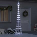 vidaXL Brad de Craciun LED Alb rece 138.5 x 138.5 x 399 cm Metal GartenMobel Dekor (42018776)