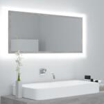 vidaXL Oglinda de baie cu LED, gri beton, 100x8, 5x37 cm, acril GartenMobel Dekor (804944)