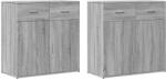 vidaXL Comode, 2 buc. , gri sonoma, 79x38x80 cm, lemn compozit GartenMobel Dekor (3276621) Comoda