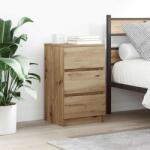 vidaXL Noptiere cu 3 sertare 2 buc Stejar Artisan 39x35x65 cm GartenMobel Dekor (861354)