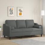 vidaXL Canapea cu 3 locuri cu pernute, gri închis, 180 cm, textil GartenMobel Dekor (3200854) Canapea