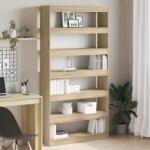 vidaXL Dulap pentru carti Stejar Sonoma 100 x 30 x 198 cm GartenMobel Dekor (3333926) Biblioteca