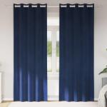 vidaXL Perdele opace 2 pcs Albastru închis 140 x 245 cm Catifea GartenMobel Dekor (4107196)