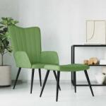 vidaXL Scaun de relaxare cu taburet, verde deschis, catifea GartenMobel Dekor (327691)
