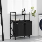 vidaXL Cos de rufe 2 compartimente cu rafturi stejar negru GartenMobel Dekor (859085)