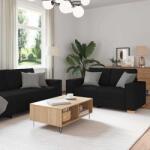 vidaXL Set de canapele cu perne, 2 piese, negru, textil GartenMobel Dekor (3324693) Canapea