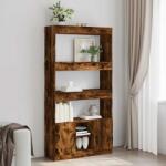 vidaXL Dulap înalt, stejar fumuriu, 92x33x180 cm, lemn prelucrat GartenMobel Dekor (3309622) Biblioteca