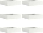 vidaXL Margine pentru gazon 6 pcs Alb 50 x 50 x 13 cm Otel GartenMobel Dekor (874719)