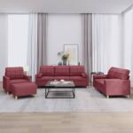 vidaXL Set canapea cu perne, 4 piese, rosu vin, material textil GartenMobel Dekor (3201272) Canapea