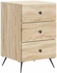vidaXL Noptiera cu 3 sertare, stejar sonoma, 43 x 41 x 66, 5 cm, lemn prelucrat (895477)