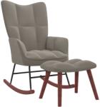 vidaXL Scaun balansoar cu taburet, gri deschis, catifea GartenMobel Dekor (328150) Balansoar