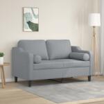 vidaXL Canapea cu 2 locuri cu pernute, gri deschis, 120 cm, textil GartenMobel Dekor (3200837) Canapea
