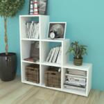 vidaXL Biblioteca în trepte / Raft de expunere 107 cm Alb GartenMobel Dekor (242552) Biblioteca