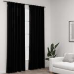 vidaXL Perdele opace aspect panza, carlige, 2 buc. , negru, 140x245 cm GartenMobel Dekor (321158)