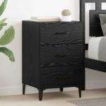vidaXL Noptiera cu 3 sertare stejar negru 40x40x66 cm din lemn compozit (880624)
