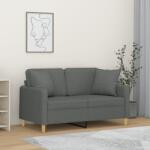 vidaXL Canapea cu 2 locuri cu pernute, gri închis, 120 cm, textil GartenMobel Dekor (3200902) Canapea