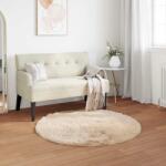 vidaXL Covor din Lana Faux Tafalla Bej Ø 80 cm Poliester GartenMobel Dekor (42021491) Covor