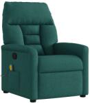 vidaXL Fotoliu de masaj rabatabil, verde închis, material textil GartenMobel Dekor (4015558)
