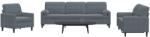 vidaXL Set de canapele cu perne/rulouri, 3 piese, gri închis, catifea GartenMobel Dekor (3278452) Canapea