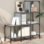 vidaXL Biblioteca, gri sonoma, 92x30x102 cm, lemn prelucrat/metal GartenMobel Dekor (845439) Biblioteca