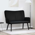 vidaXL Canapea cu doua locuri Negru 115 x 61 x 87 cm Catifea GartenMobel Dekor (42028955) Canapea