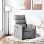 vidaXL Fotoliu de masaj rabatabil, gri deschis, textil GartenMobel Dekor (371701)