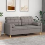 vidaXL Canapea cu 2 locuri cu pernute, gri taupe, 140 cm, textil GartenMobel Dekor (3200789) Canapea