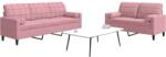 vidaXL Set canapele cu perne/rulouri, 2 piese, roz, catifea GartenMobel Dekor (3278414) Canapea
