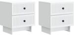 vidaXL Set 2 noptiere albe din lemn prelucrat cu 4 sertare, 43x34, 5x47, 5 cm (893836)