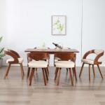 vidaXL Scaune sufragerie 6 buc. lemn curbat crem si piele artificiala GartenMobel Dekor (278841)